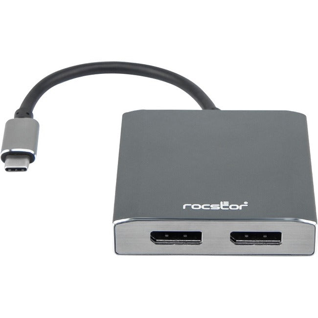 Rocstor Premium USB-C to Dual DisplayPort Multi-Monitor Adapter - 4K 60Hz, Y10A201-A1