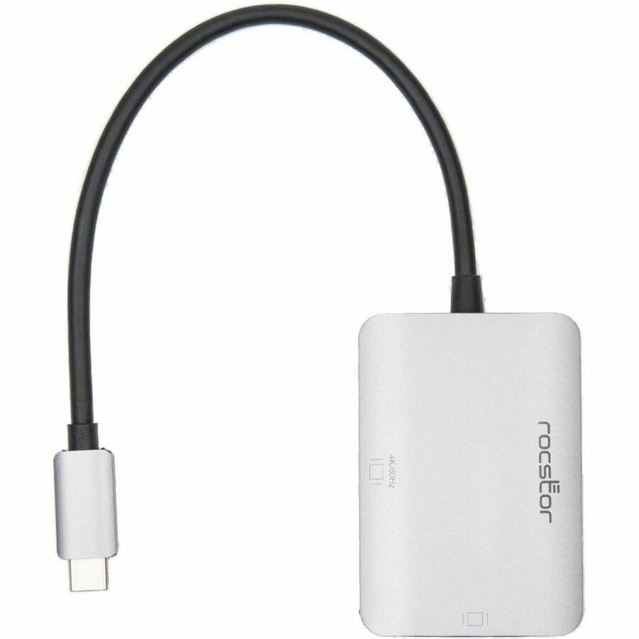 Rocstor Premium USB-C to HDMI & VGA Dual Port Adapter - 4K @30Hz / 1080p - Mac & Windows Compatibility