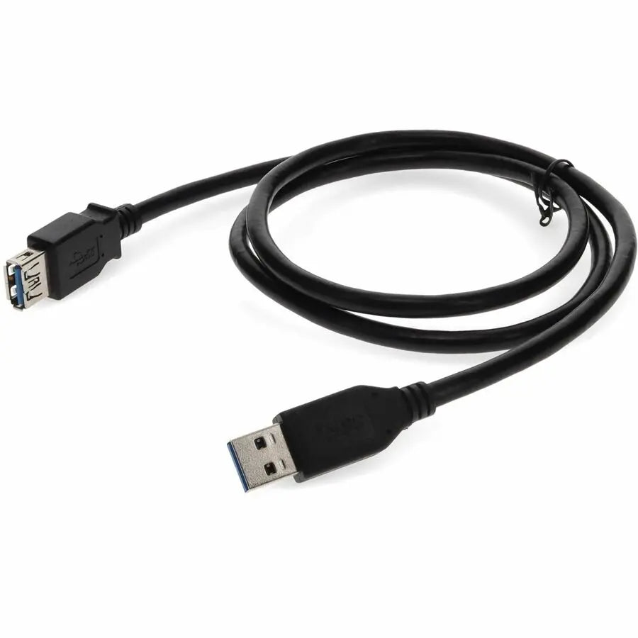 AddOn 1m USB 3.0 A Male to Female Extension Cable - Black