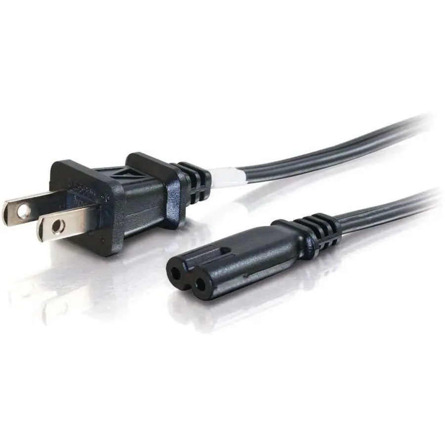 C2G 6ft Non-Polarized Power Cord NEMA 1-15P to IEC320C7 - Black by Legrand Group Part 27398