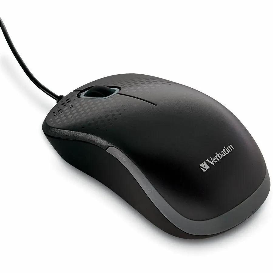 Verbatim Silent Corded Optical Mouse - Black with Silent Technology and Ergonomic Design by Verbatim America, LLC
