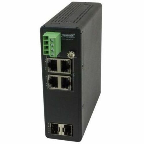Lantronix SISTP1040-342-LRT Unmanaged Hardened Gigabit Ethernet PoE+ Switch with 4 PoE Ports and 2 SFP Slots