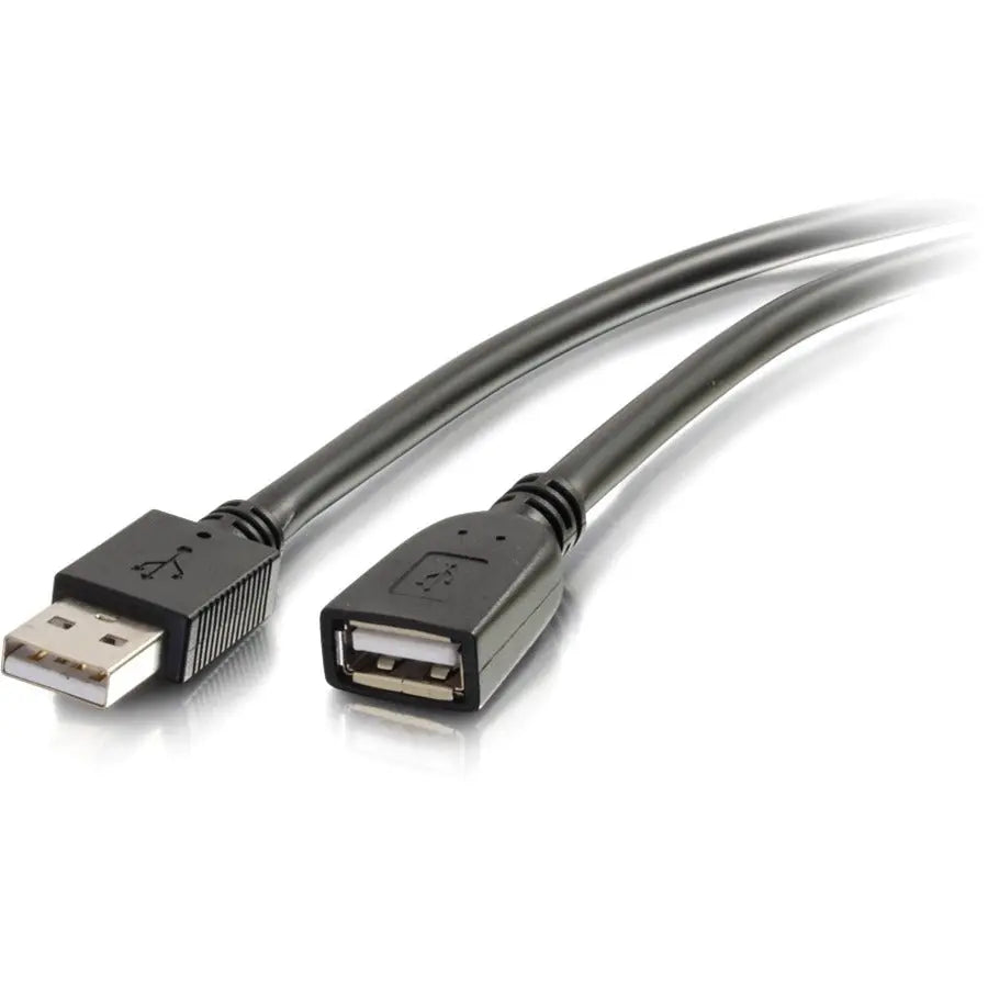 C2G 16ft USB A Male to Female Active Extension Cable - Plenum Rated, Black