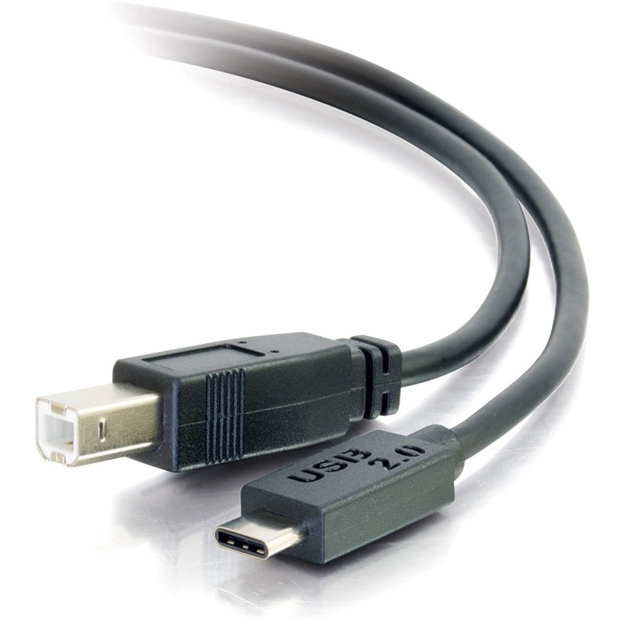 C2G 28859 USB 2.0 USB-C to USB-B Cable, Male to Male, 6 ft, Black
