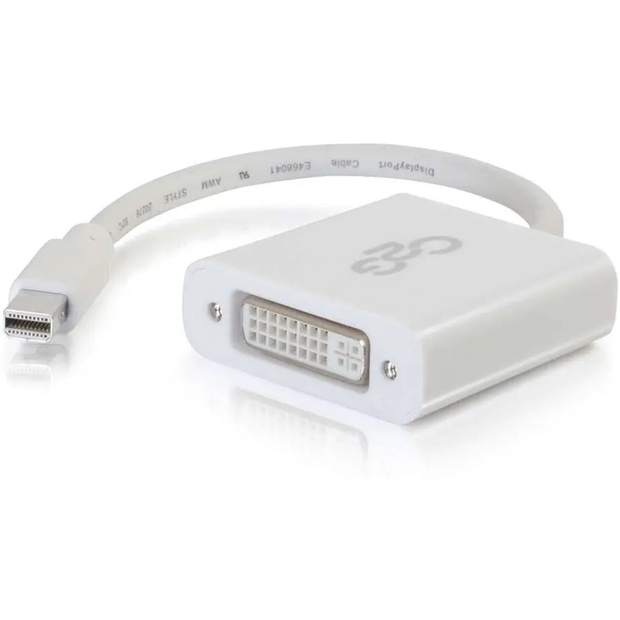 C2G Mini DisplayPort to DVI Adapter - Mini DP to DVI-D Active Converter, White
