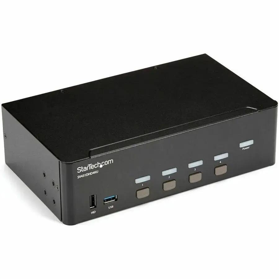StarTech.com SV431DHD4KU 4-Port HDMI KVM Switch with 4K 30Hz Support and Dual Display by StarTech.com