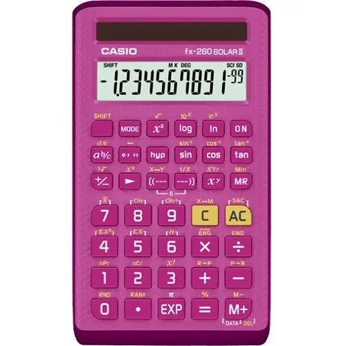 Casio FX-260SOLARII-S-IH Scientific Calculator with Hard Case - Solar Powered, Trigonometry & Fraction Functions