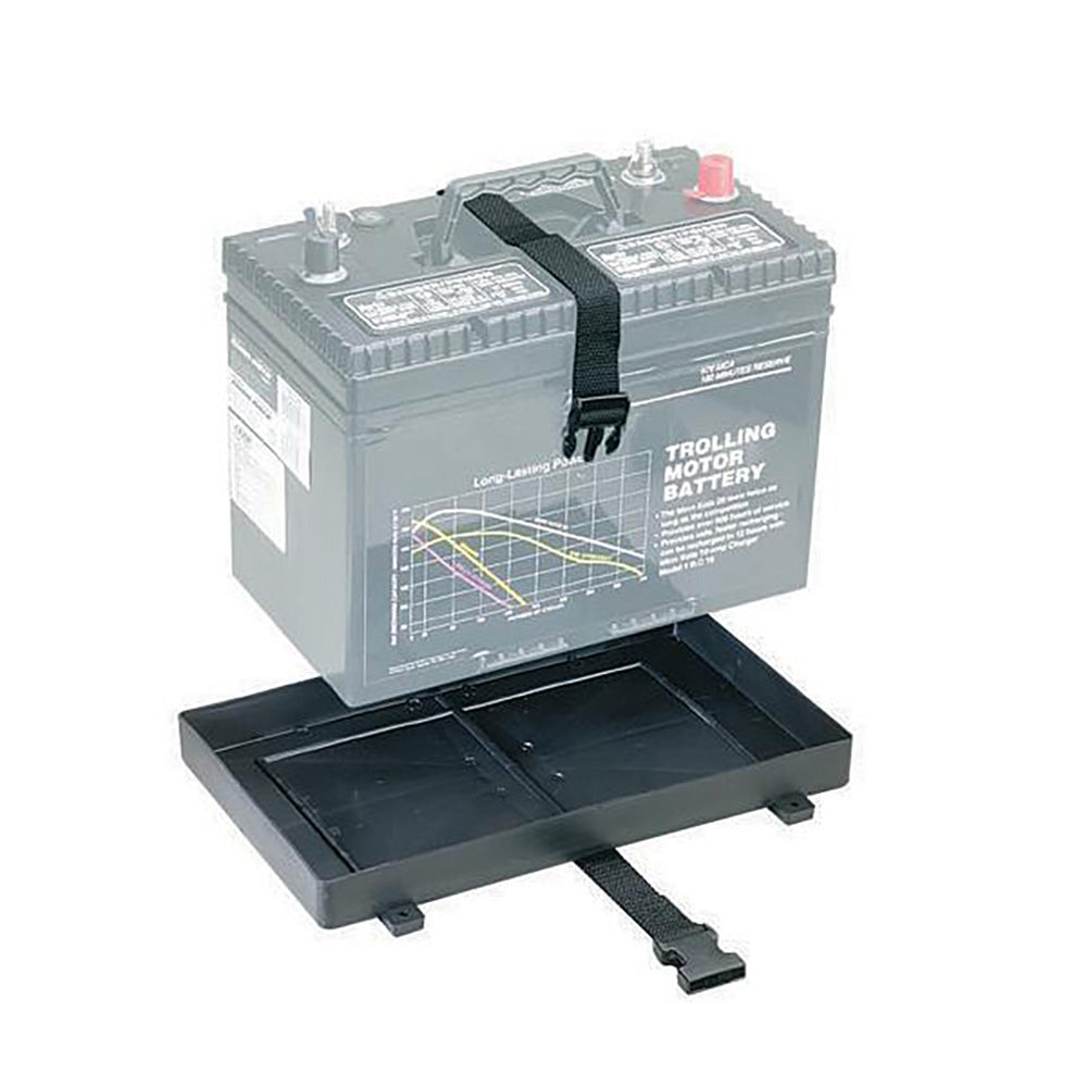 Attwood Marine Group 24 Battery Tray with Straps – Easy Install Battery Holder for Limited Spaces