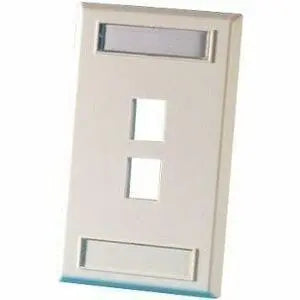 LEGRAND - DATA TechChoice Single Gang Keystone Faceplate, 2 Port, Fog White