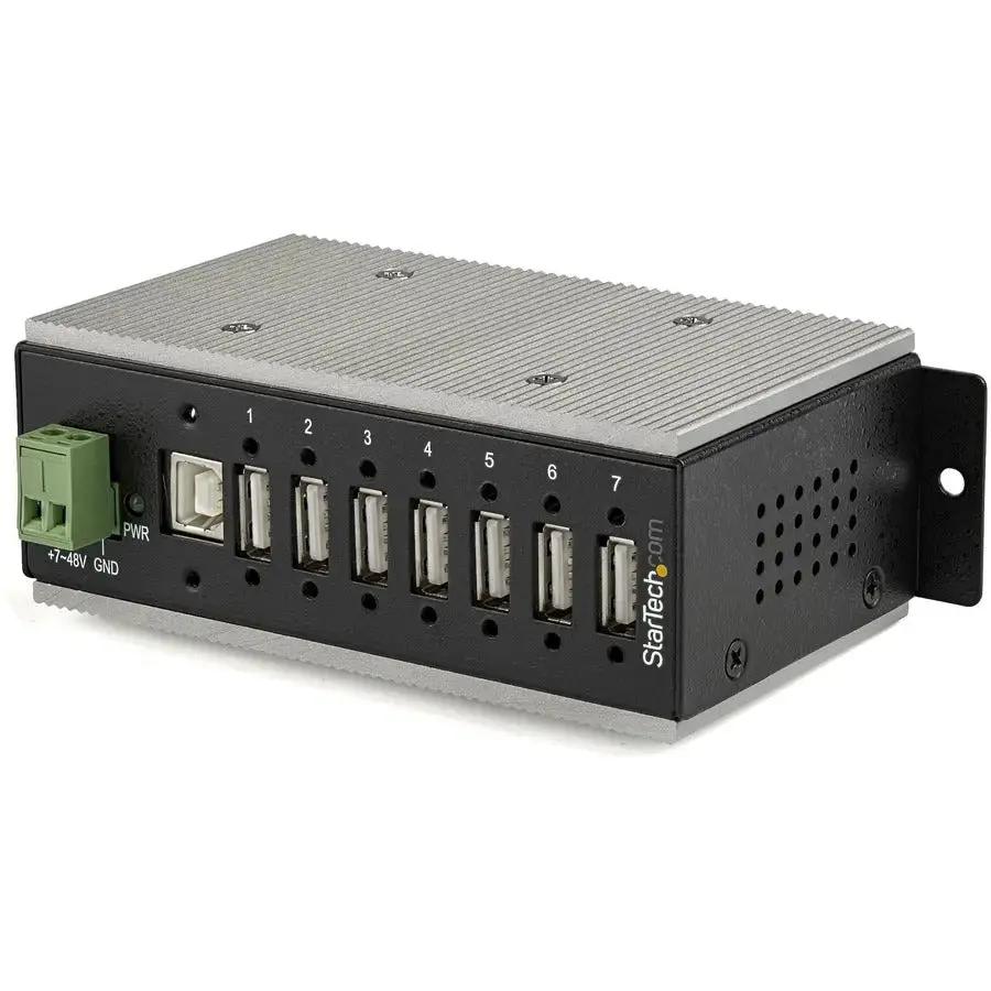 StarTech.com 7-Port Industrial USB 2.0 Hub with ESD and Surge Protection, Metal Enclosure, Mountable, TAA Compliant by StarTech.com