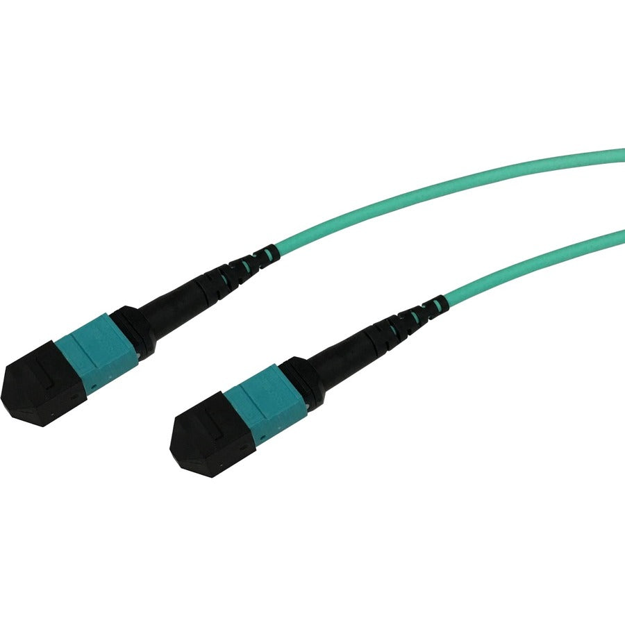 NSI Industries MTPF2XO-OM4-3M-ENC Fiber Optic Duplex Patch Network Cable - 3 Meter Aqua OM4 Cross-Over Cable for 40G/100G Applications