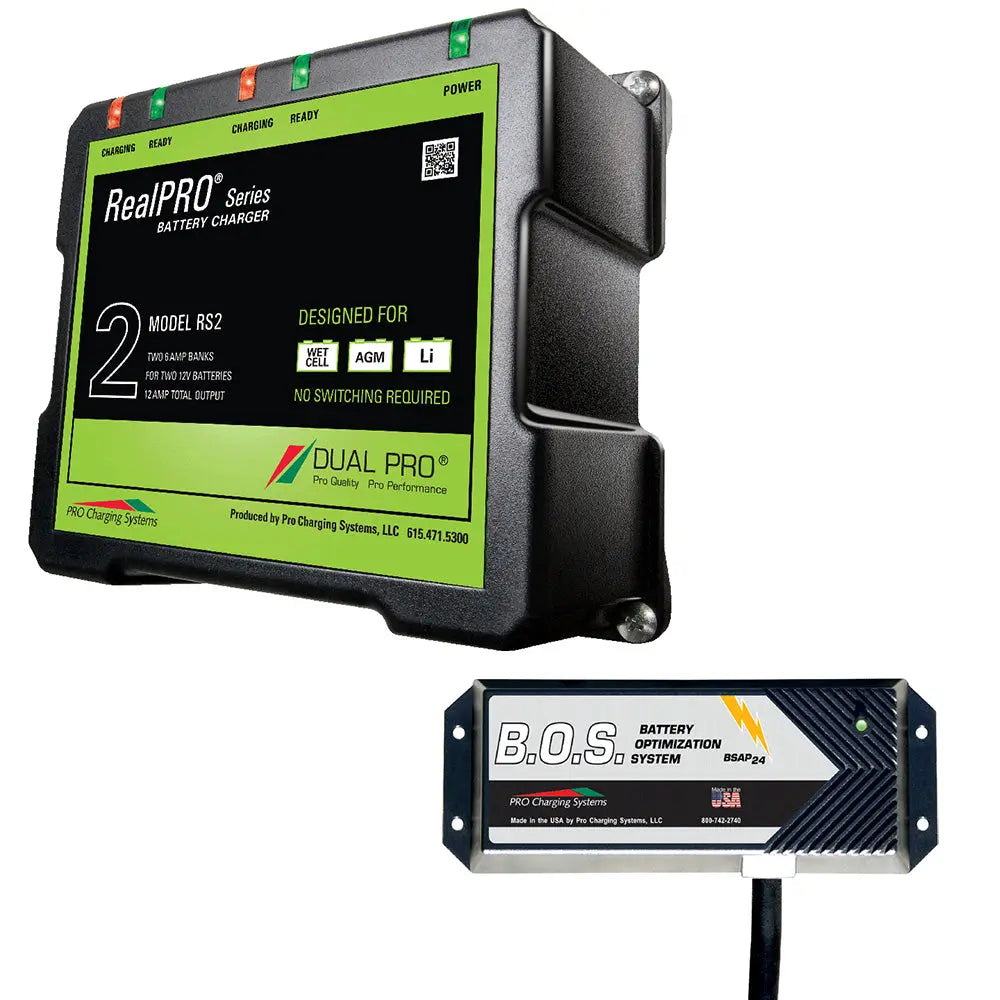 Dual Pro RS2 2 Bank Battery Charger with Battery Optimization System