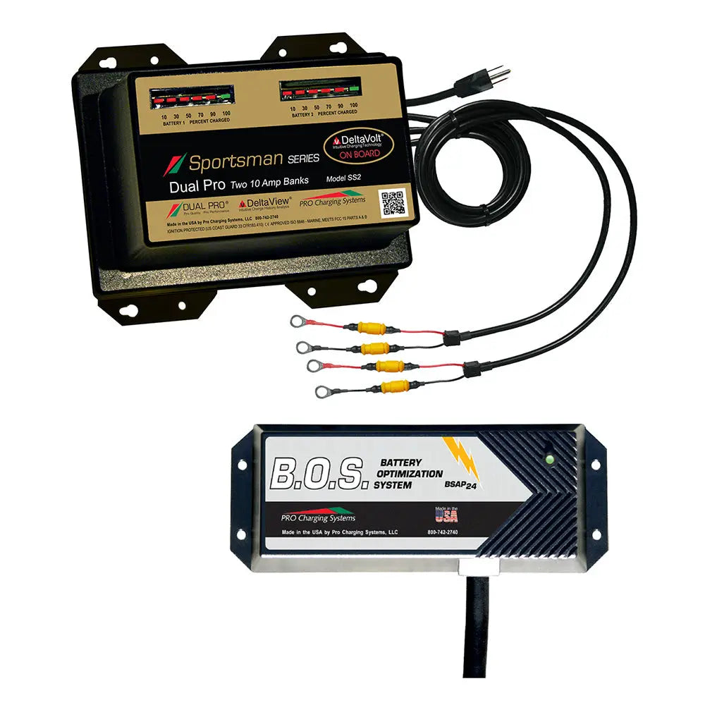 Dual Pro SS2 2 Bank Battery Charger with 2 Bank B.O.S. for Marine and Recreational Use