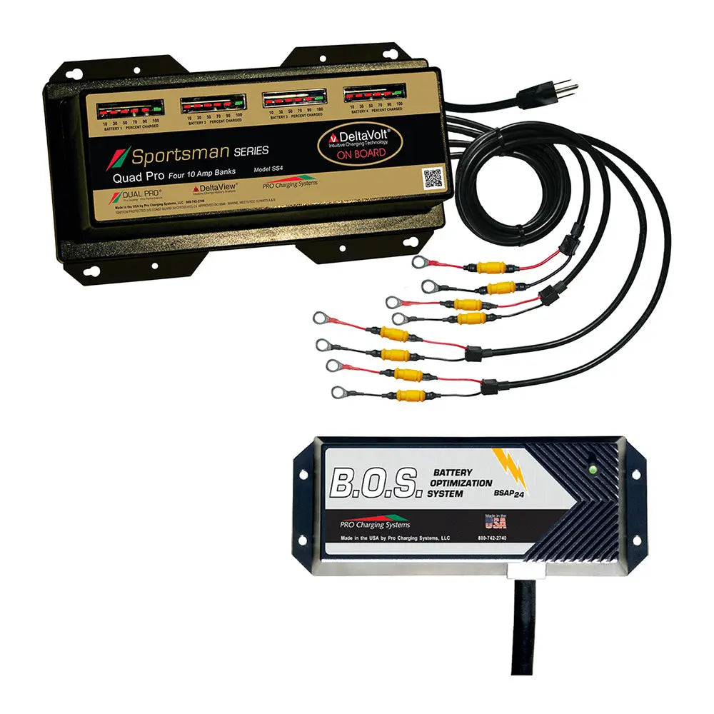 Dual Pro SS4 4 Bank Battery Charger with 3 Bank B.O.S. for Marine and Recreational Use