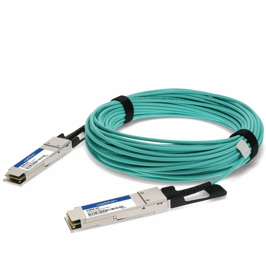 AddOn HP JL289A Compatible 40GBase-AOC QSFP+ to QSFP+ Active Optical Cable, 20 Meters