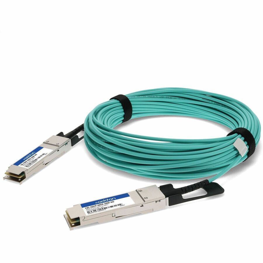 AddOn Dell Force10 Compatible 40GBase-AOC QSFP+ Active Optical Cable - 20m Multi-Mode Fiber, TAA Compliant