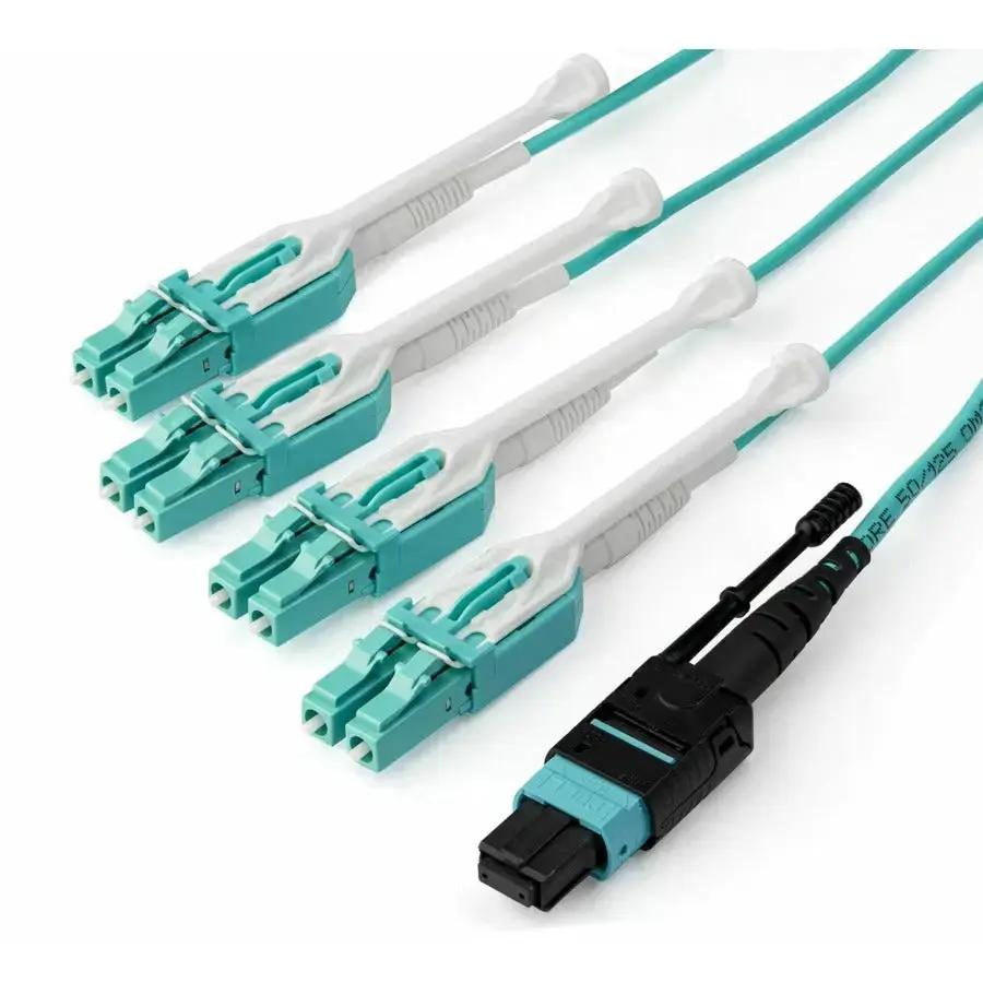 StarTech.com MPO8LCPL1M 1m (3ft) MTP to 4x LC Multimode Fiber Optic Breakout Cable by StarTech.com
