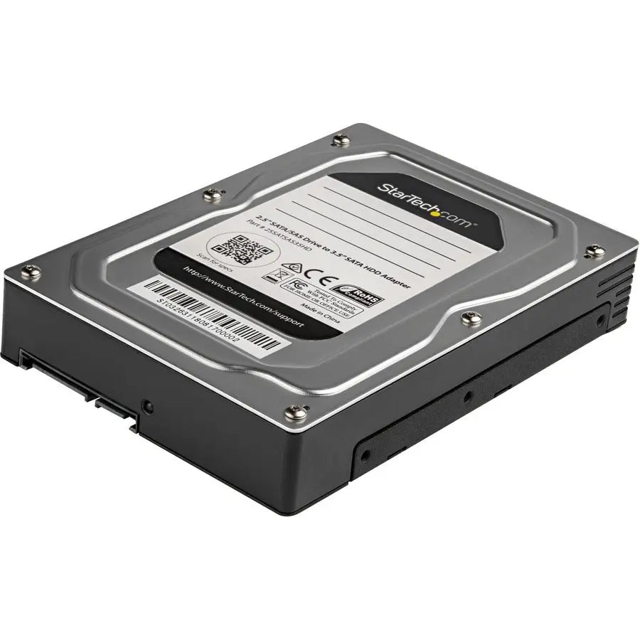 StarTech.com 2.5 to 3.5 Inch Hard Drive Adapter for SATA and SAS SSDs/HDDs (Part No. 25SATSAS35HD)