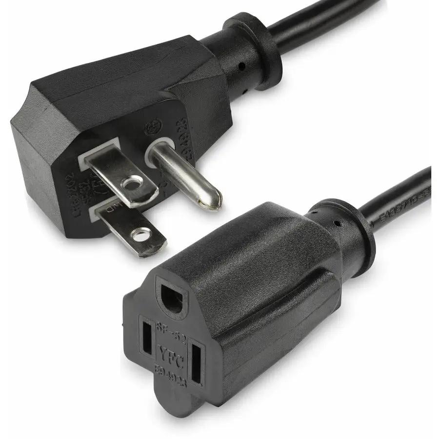 StarTech.com PACF10118IN Power Extension Cord - 1.5 ft Flat NEMA 5-15P to NEMA 5-15R, 125V 10A, 18AWG, Black