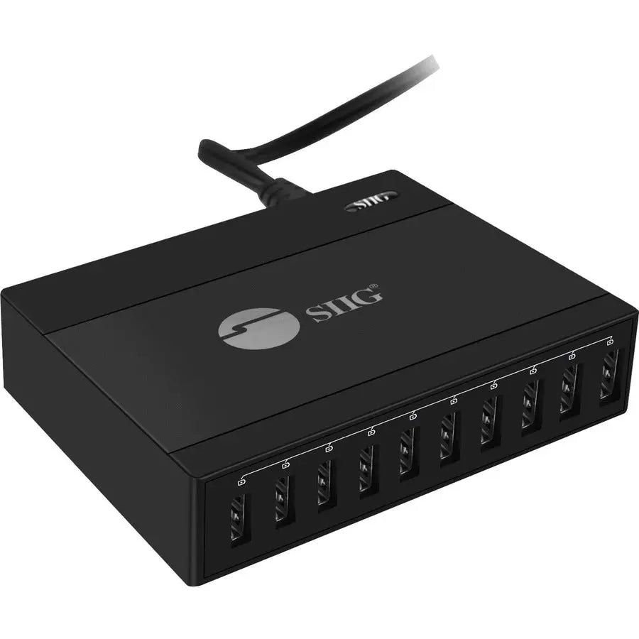 SIIG 60W 10-Port USB Charger - Fast Charging Power Adapter for Multiple Devices
