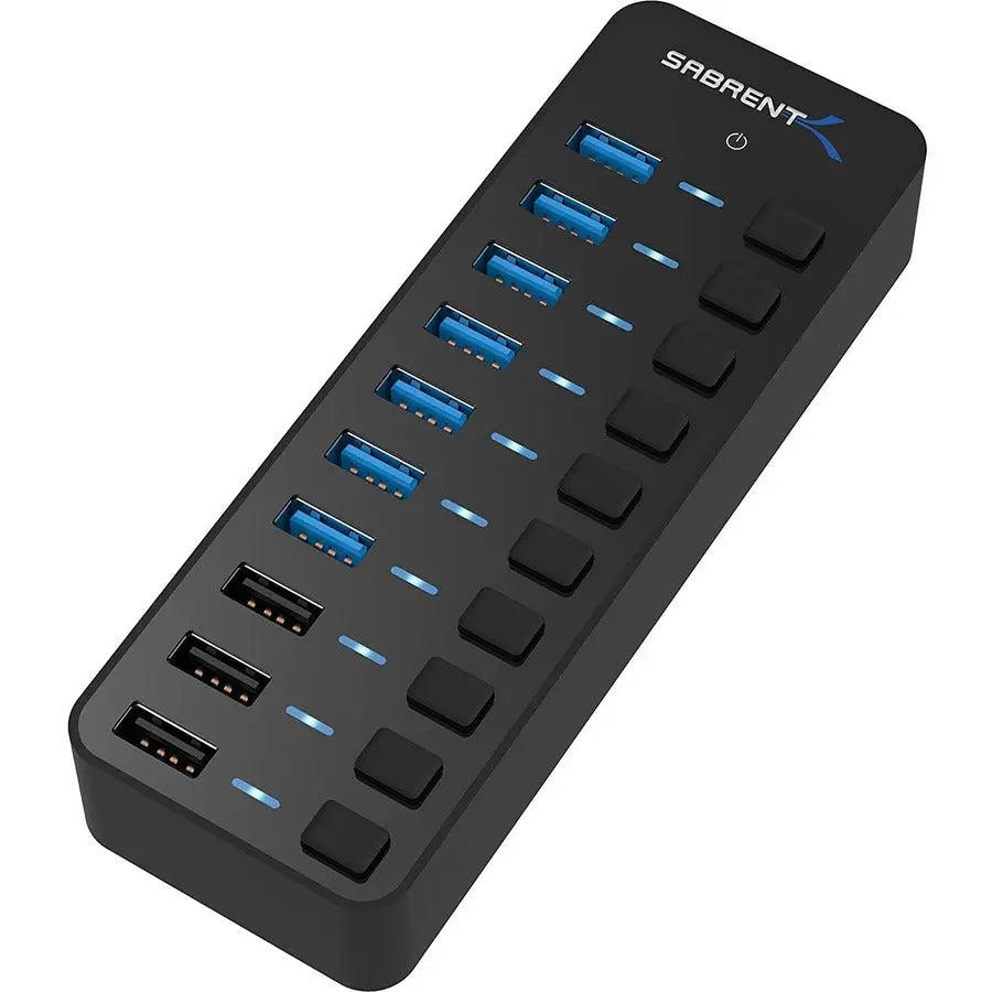 Sabrent HB-B7C3 10-Port USB 3.0 Hub with 3 Smart Charging Ports and 60W Power Output