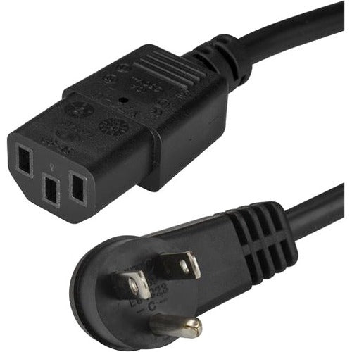 StarTech.com 6ft Right-Angle NEMA 5-15P to IEC C13 Power Cord – 10A, 125V, 18AWG, Replacement Computer Power Cable