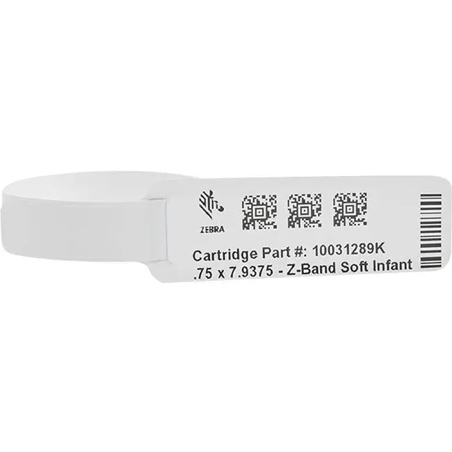 Zebra Z-Band Medical Label 1 inch x 7.94 inches, White, Nylon, Part Number 10031289K