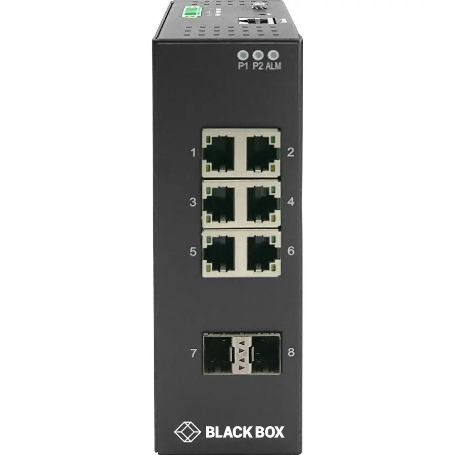 Black Box LIG1082A Industrial Managed Gigabit Ethernet Switch with 8 RJ-45 Ports and Dual SFP Slots