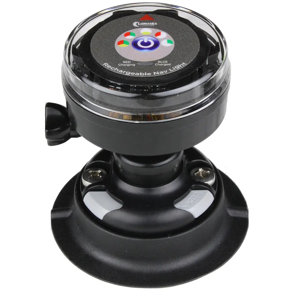 Lunasea Lighting Rechargeable Tri-Color Portable Navigation Light with RailBlaza Quikport Mount - Black