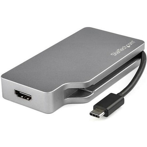 StarTech.com 4-in-1 USB-C Multiport Video Adapter - Space Gray, Supports 4K & 1080p Displays