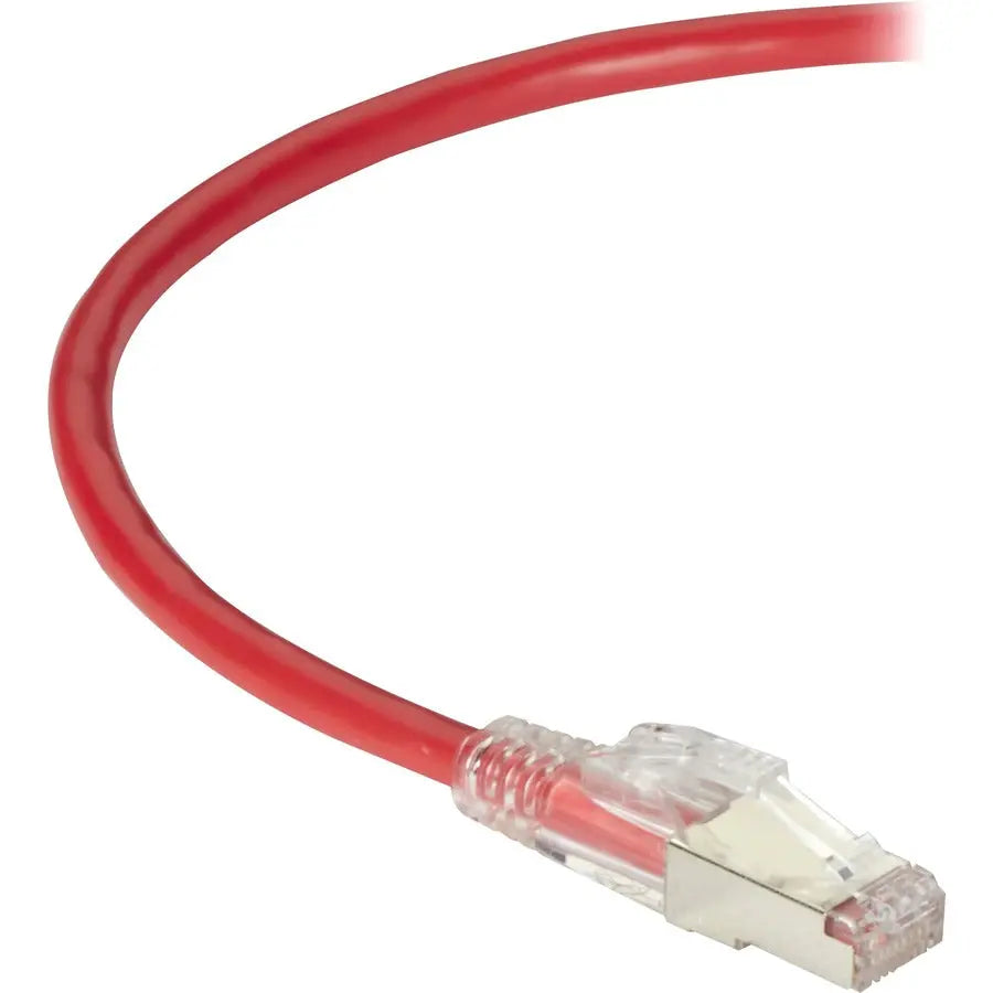 Black Box GigaTrue 3 CAT6A Shielded Patch Cable with Locking Options, 15 ft, Red
