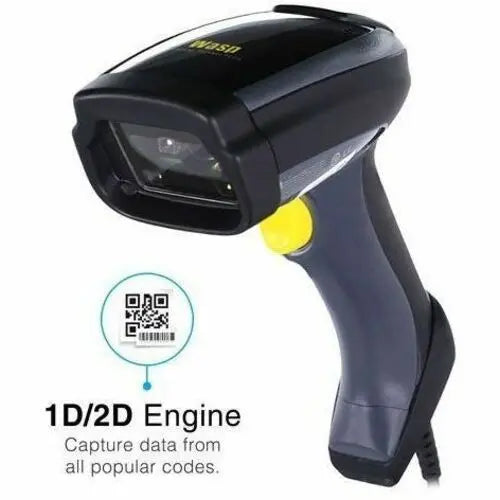 Wasp WDI7500 Industrial 2D Barcode Scanner with USB Cable - Rugged and Omnidirectional