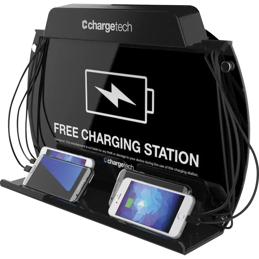 ChargeTech WM9 Wall-Mount/Tabletop Charging Station with Interchangeable Cables and 2.4 Amp Support