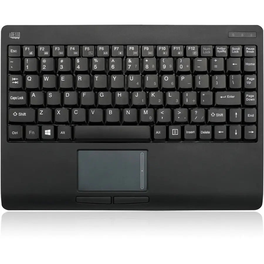 Adesso Wireless Mini Touchpad Keyboard WKB-4110UB – Compact 2.4GHz RF Keyboard with Touchpad for Windows