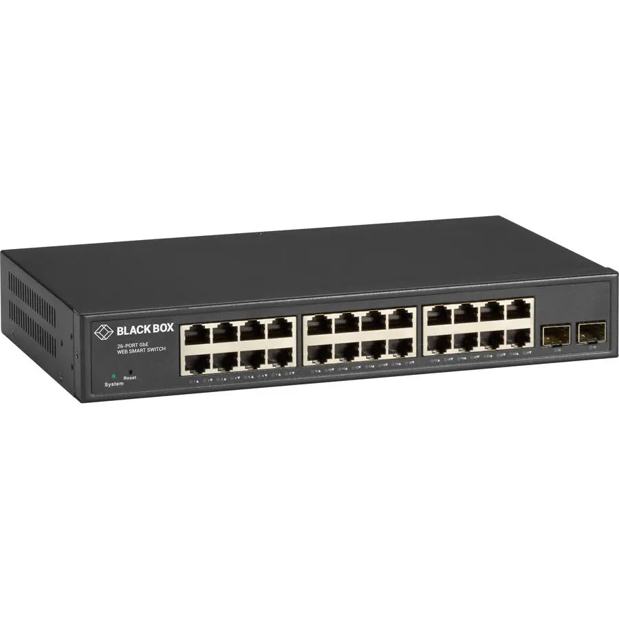 Black Box Corporation Gigabit Ethernet Managed Switch - 24 RJ-45 Ports and 2 SFP Fiber Uplinks