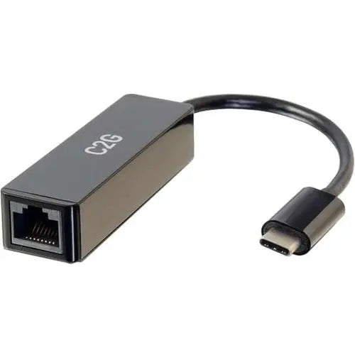 C2G USB-C to Enternet Network Adapter Converter - Type C Male/USB 3.0 to RJ45 - Black