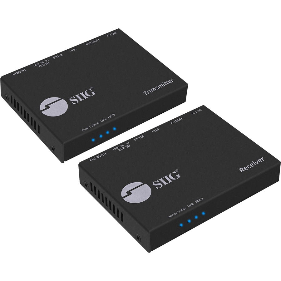 SIIG 4K HDMI HDBaseT Extender Over Single Cat5e/6 with RS-232, IR & PoC - 100 meters
