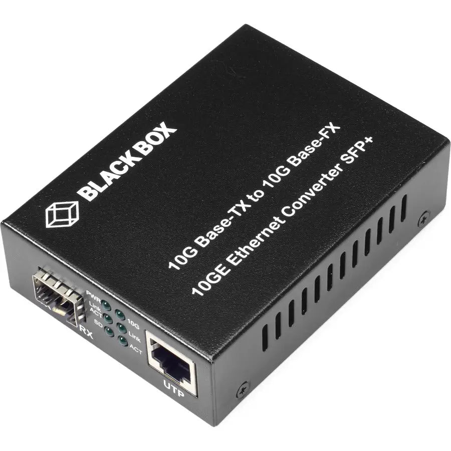 Black Box 10GBASE-TX to 10GBASE-FX Media Converter - Standalone Fiber to Ethernet Transceiver