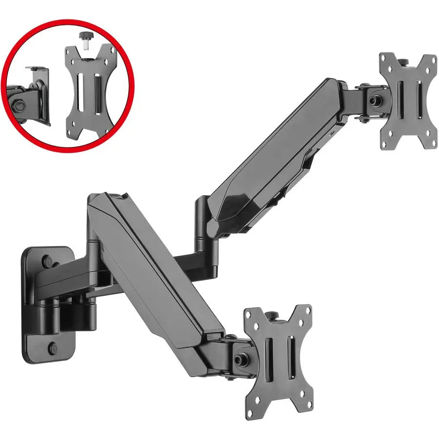 SIIG High Premium Aluminum Gas Spring Dual Monitor Wall Mount CE-MT2M12-S1