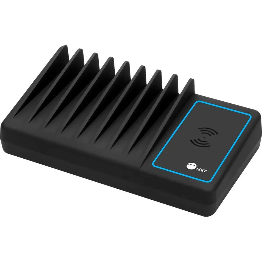 SIIG Inc. AC-PW1H11-S1 10-Port USB-A and USB-C Wireless Charging Station with Ambient Light Deck
