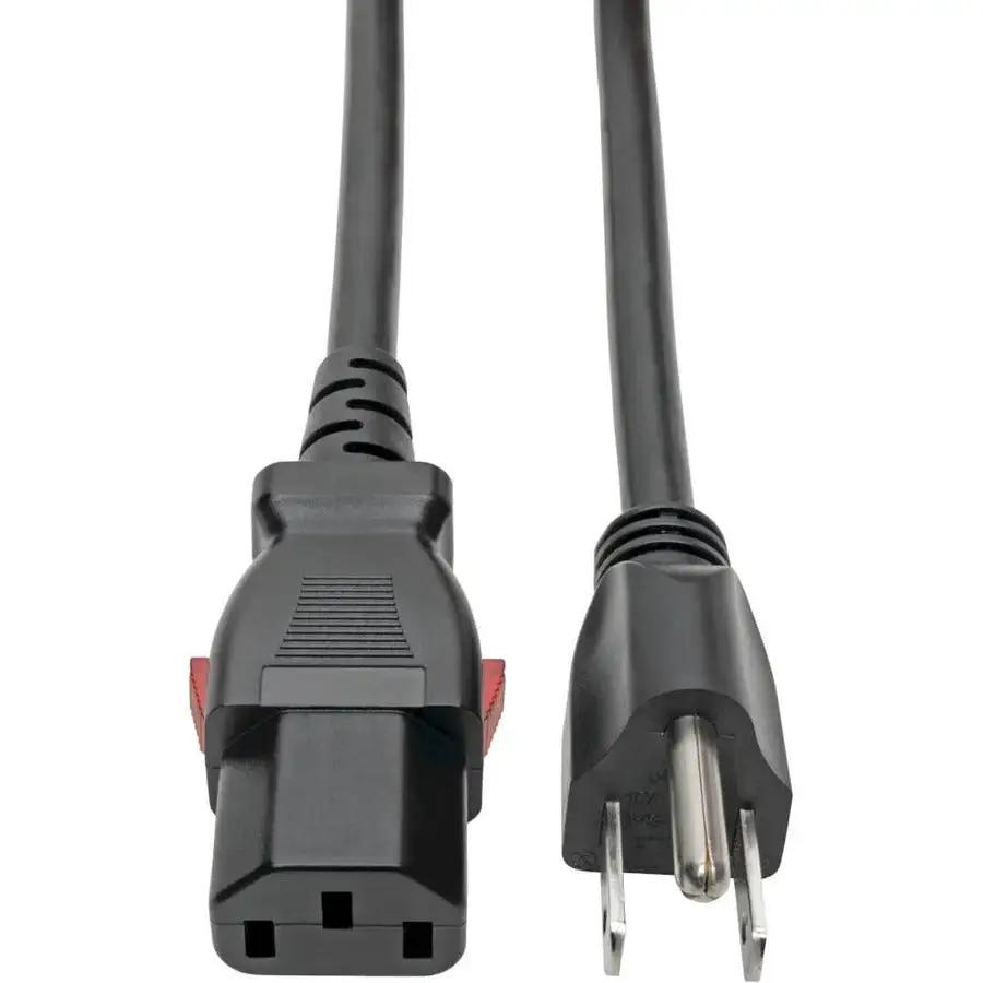 Eaton Tripp Lite Series NEMA 5-15P to C13 Power Cord, 3 ft, Locking Connector for Computers and Servers by Eaton Corporation