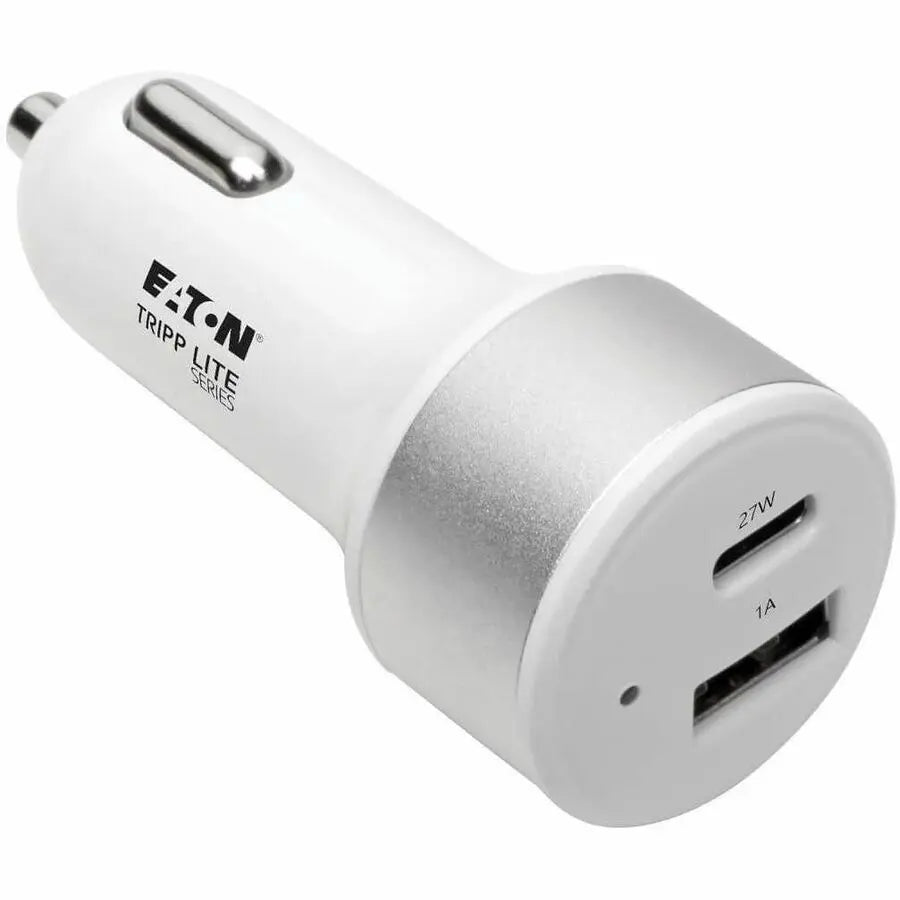 Eaton Tripp Lite Series Dual-Port USB Car Charger with PD Charging – USB-C (27W) & USB-A (5V 1A) for Vehicles