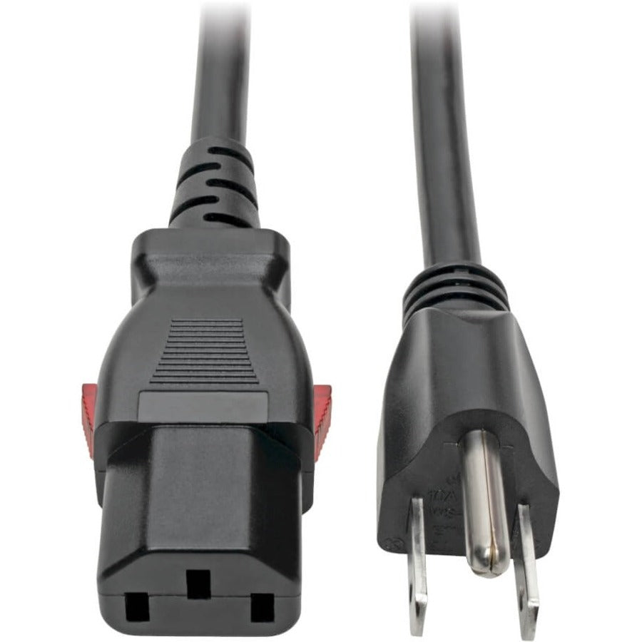 Eaton Tripp Lite Series NEMA 5-15P to C13 Power Cord - 1 ft. Locking Connector for Computers and Servers