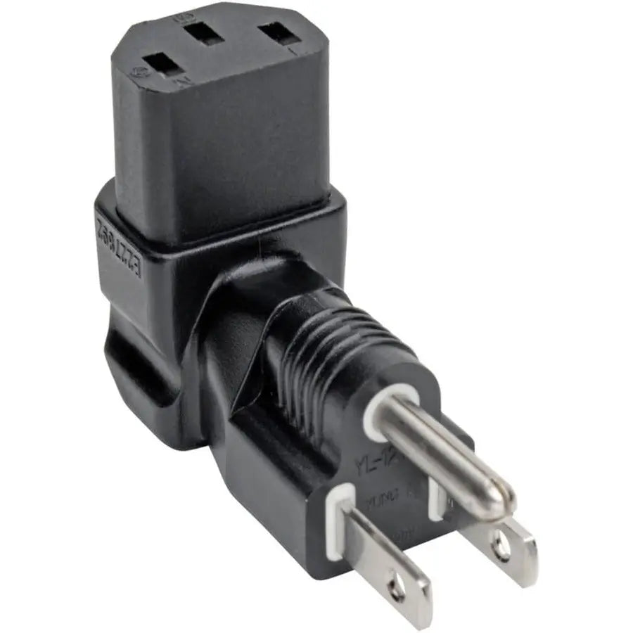 Eaton Tripp Lite Series P006-000-DA Down-Angled NEMA 5-15P to C13 Power Cord Adapter - 10A, 125V, Black