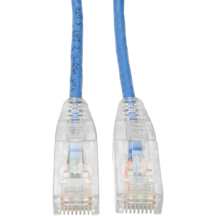 Eaton Tripp Lite Series Cat6 Gigabit Snagless Slim UTP Ethernet Cable (RJ45 M/M), Blue, 15 ft.
