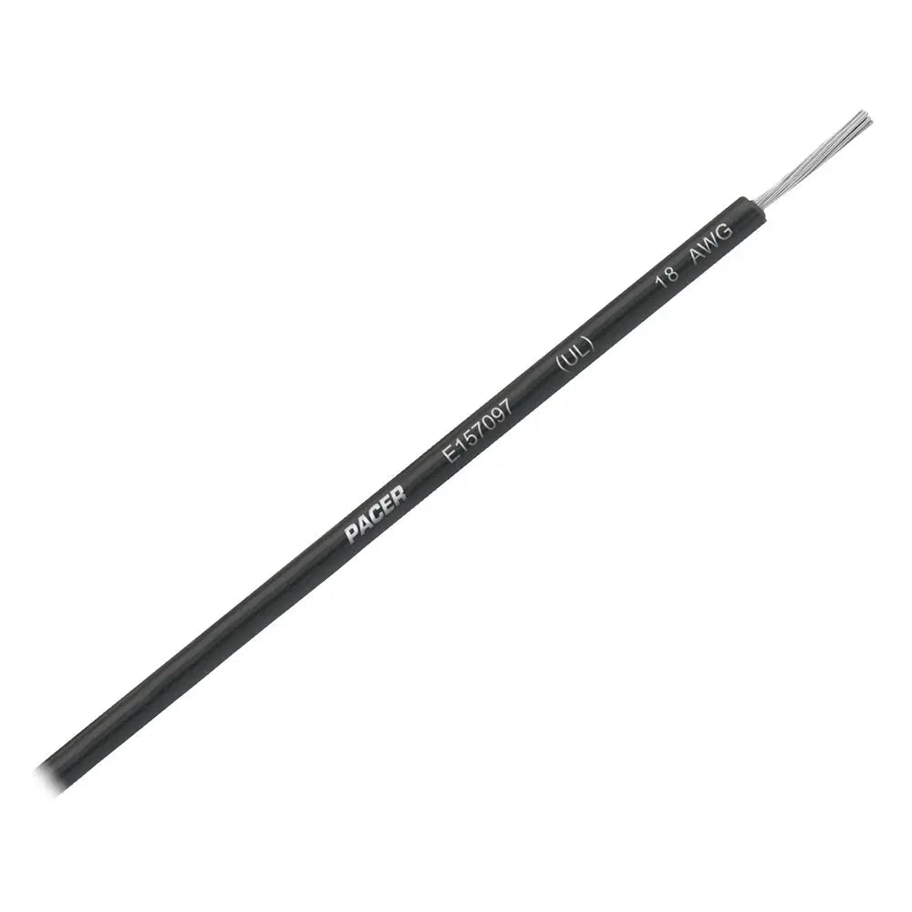 Pacer Black 18 AWG UL Marine Wire - 35 ft | Durable Tinned Copper Marine Cable