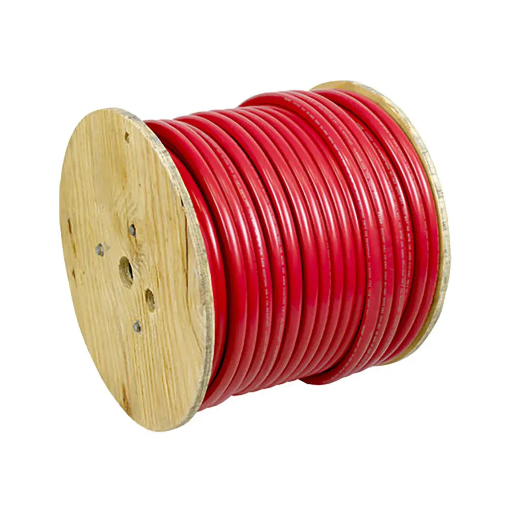 Pacer Red 1/0 AWG Marine Battery Cable - 250 Feet - Heavy-Duty Flexible Copper Wire