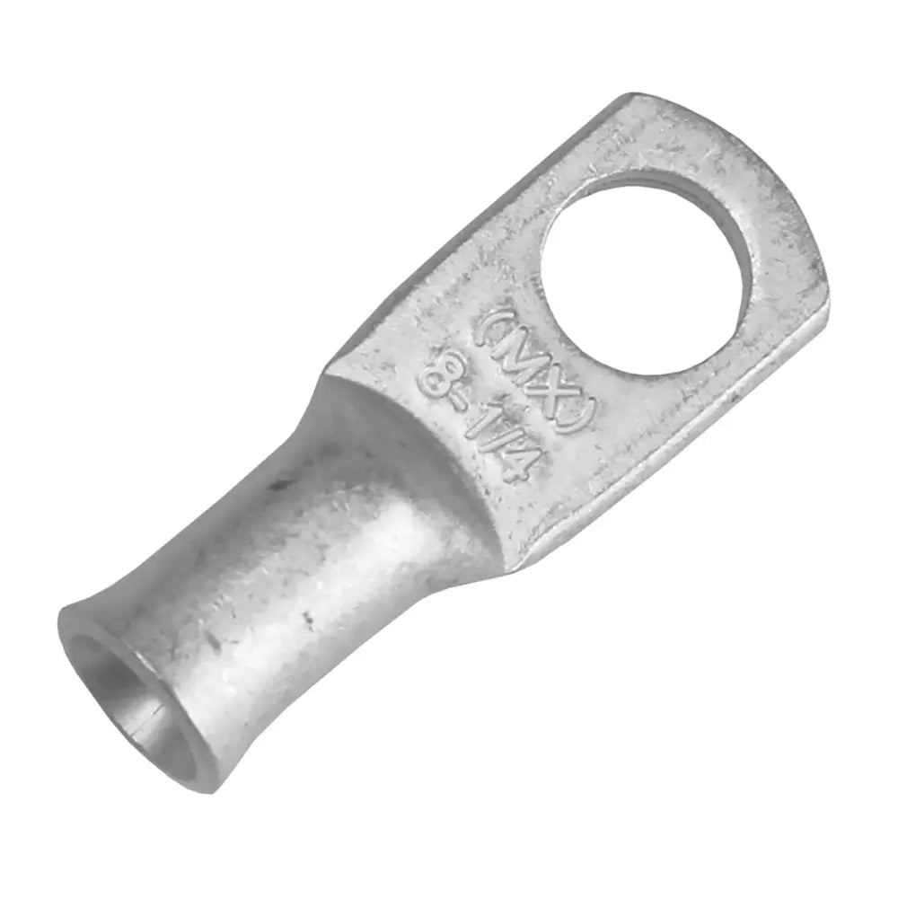 Pacer Tinned Lug 8 AWG with 1/4 inch Stud - 10 Pack for Marine and Electrical Applications