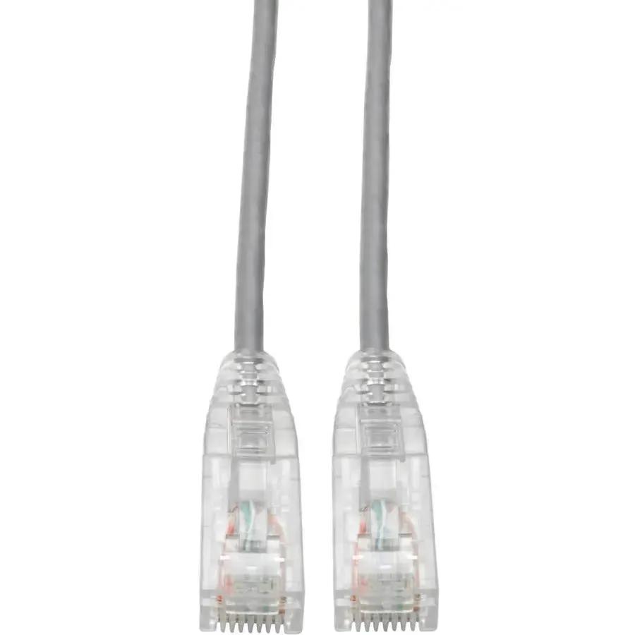 Eaton Tripp Lite Series Cat6 Gigabit Snagless Slim UTP Ethernet Cable (RJ45 M/M), 7 ft. Gray by Eaton Corporation