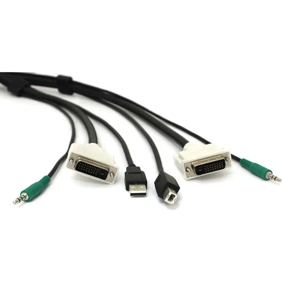 Black Box DVI KVM Cable - USB A-B, 3.5mm Audio, 6 ft (1.8 m)